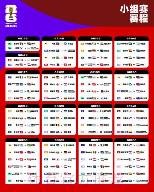 2026世界杯官方赛程完整版